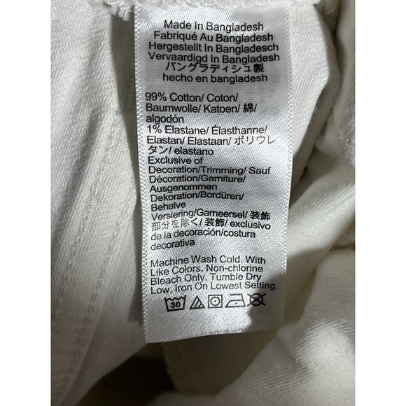 J. Crew Wide-leg Embroidered Flowers Cropped Jean in Ivory Denim Sz 34T EUC - Picture 8 of 9